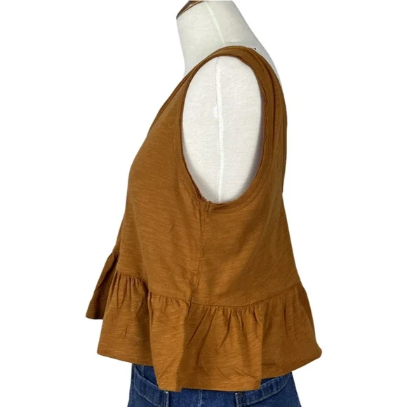 Wild Fable Rust Heritage Peplum V-Neck Tank Top Size Small - Picture 2 of 9